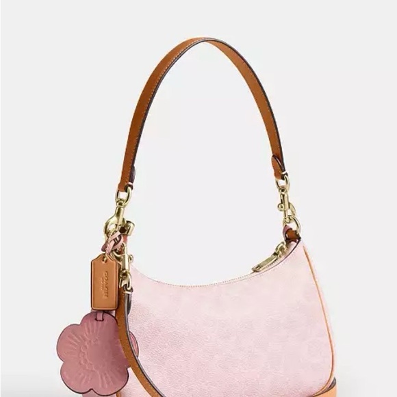 NWT Coach Powder Pink Teri Shoulder Bag with Charms - Picture 6 of 7